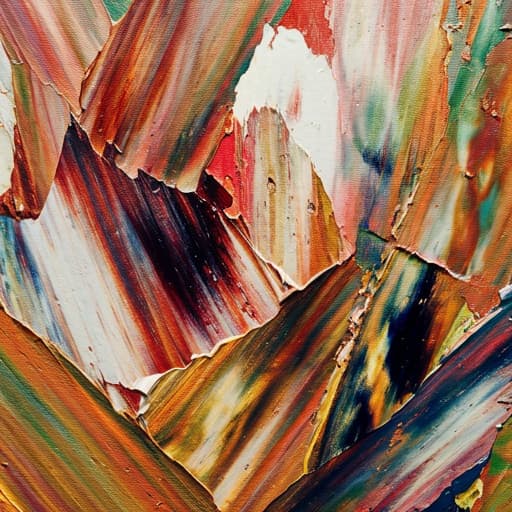 Peinture abstraite colorée réalisée en atelier